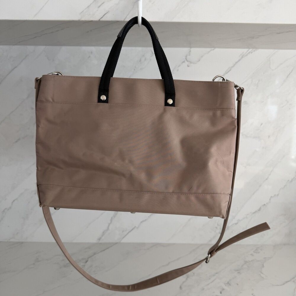 Un Apres Midi de Chien Nylong Satchel Handbag Tan Parisian Chic, Elevated Casual - Picture 4 of 7